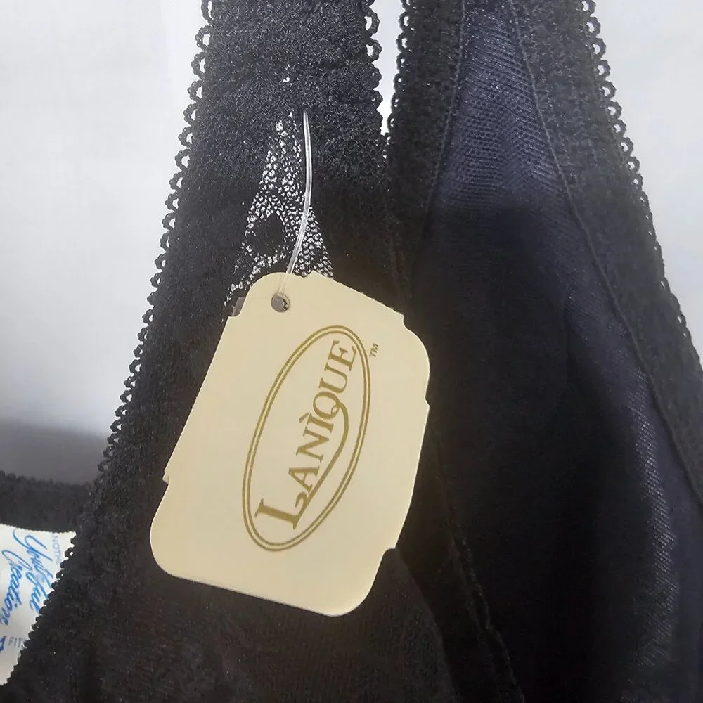 Vintage Lanique Bodysuit Black Lace Fairy Grunge Goth Whimsigoth 44 NWT - Picture 11 of 12